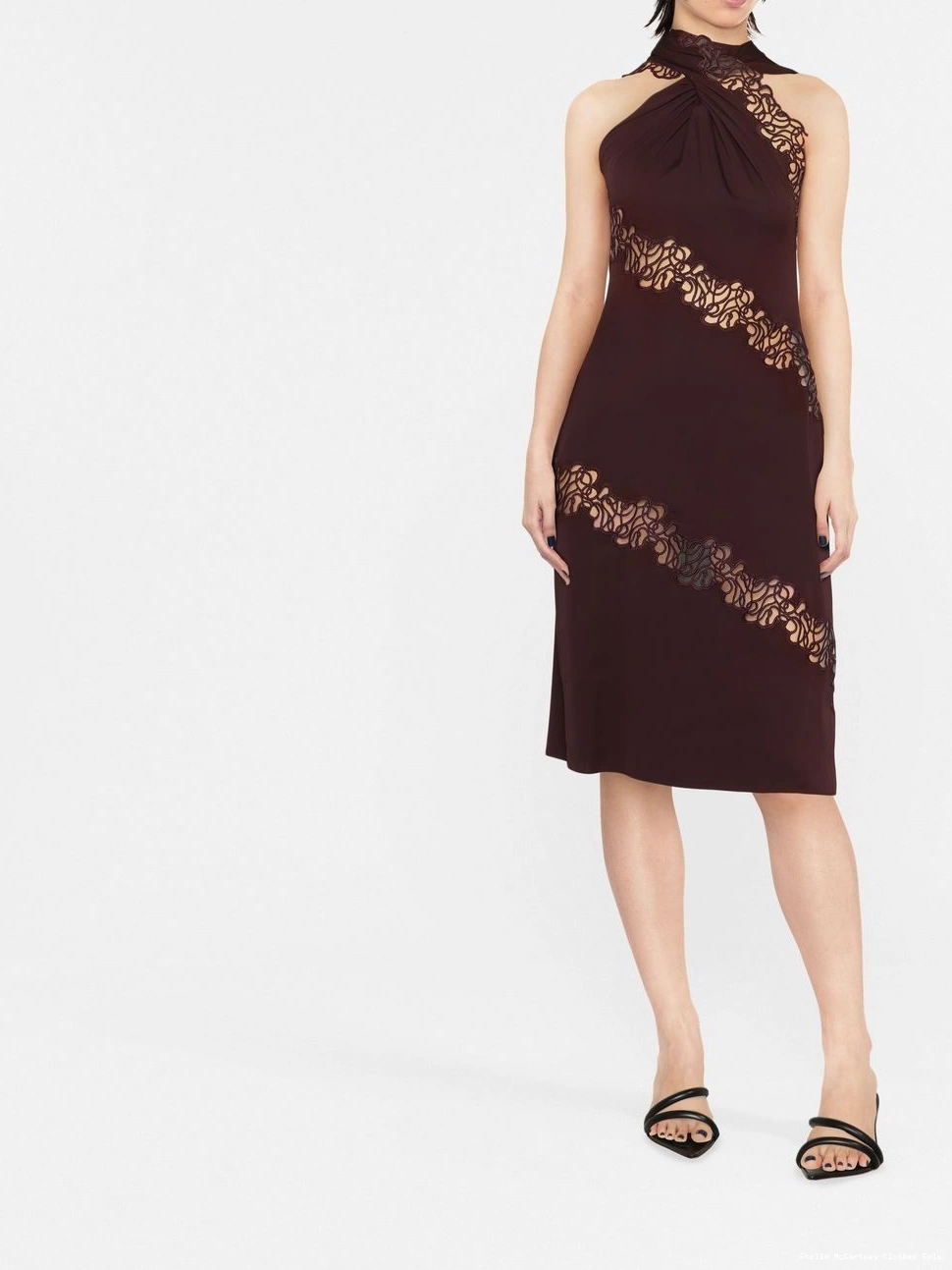 Affordable Women McCartney Stella halterneck dress lace-detail 0809